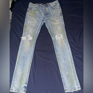 Purple Brand P001 Tinted Distressed Skinny Jeans